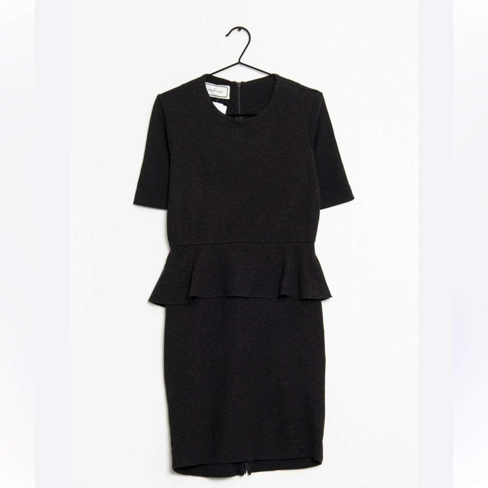 By Malene Birger Black Midi Peplum Shimmer Dress
